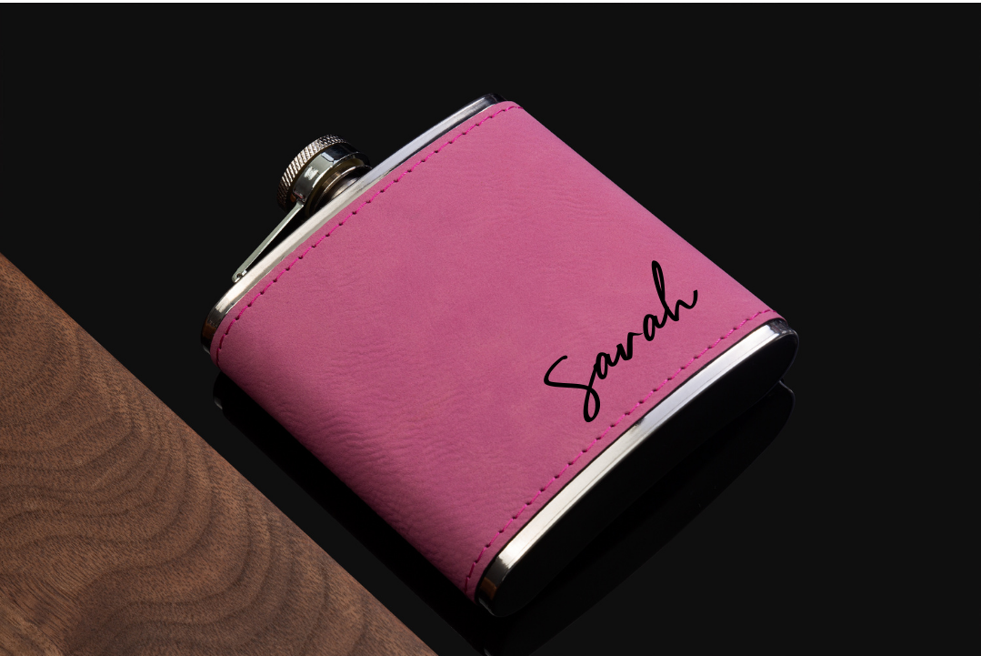 Personalized Leather Flask