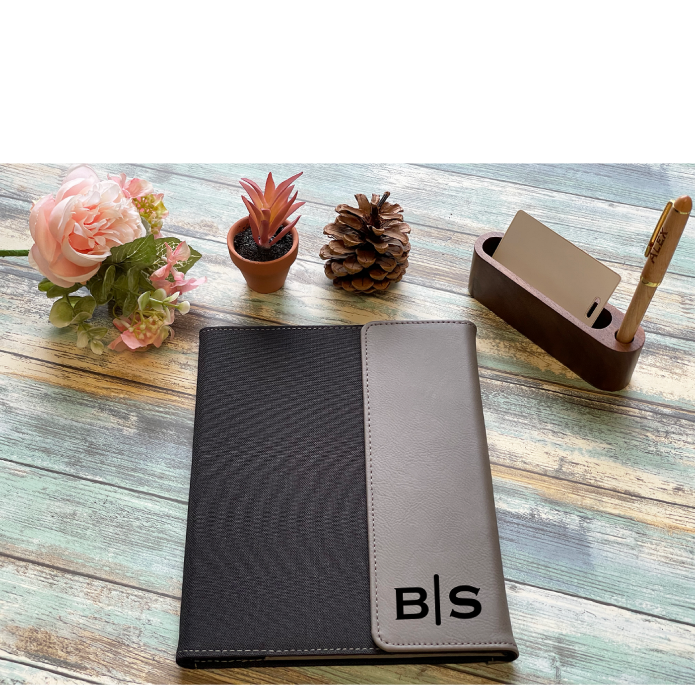 Personalized Leather Portfolio With Flap