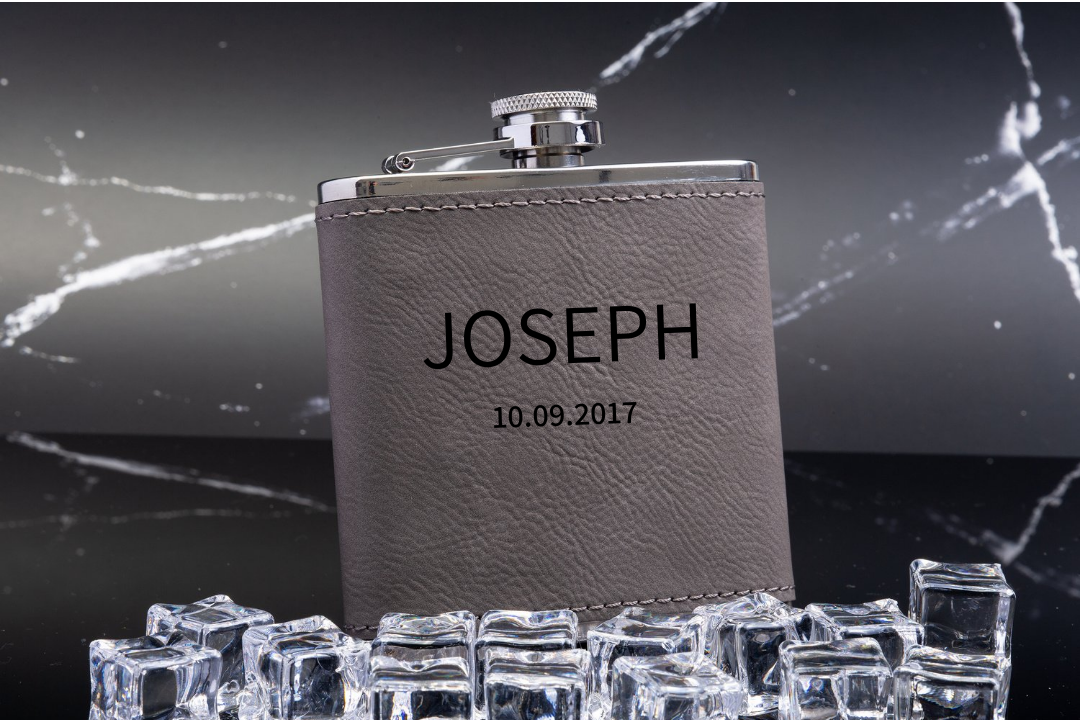 Personalized Leather Flask