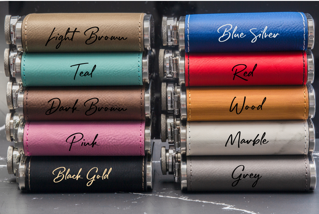 Personalized Leather Flask